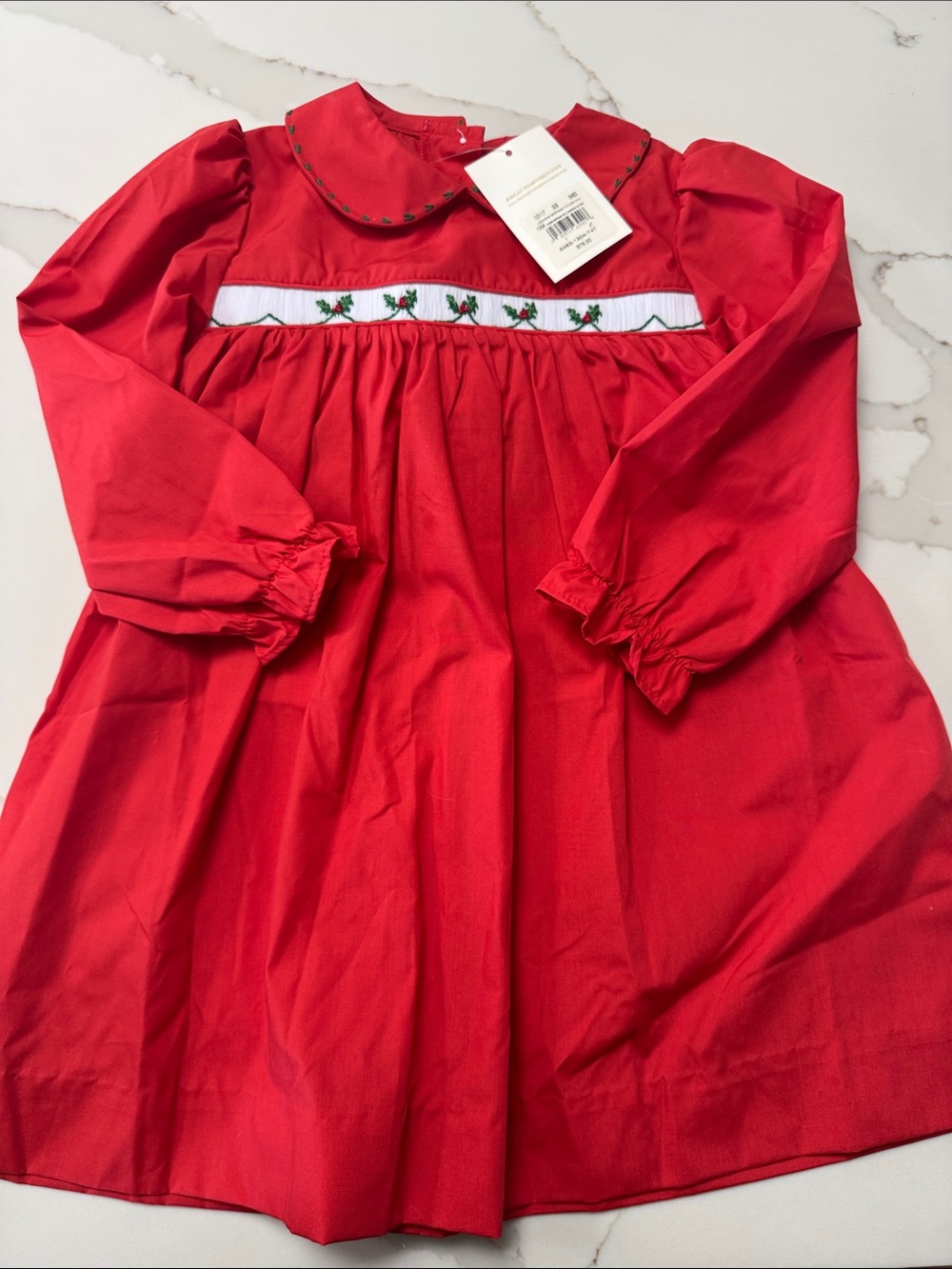 The Beaufort Bonnet Company Red Smocked Holiday Dress
